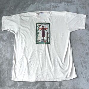 Jerzees Guardian Angel Gardening T-Shirt Womens XL  grandma core cottage Core